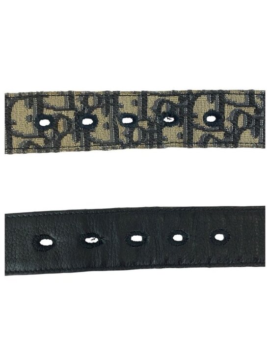 Dior Blue Jacquard Navy Silver Canvas Leather Belt main image 7